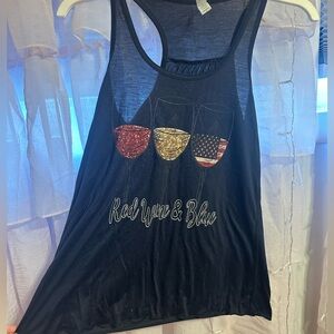 Navy blue tank top, patriotic size M